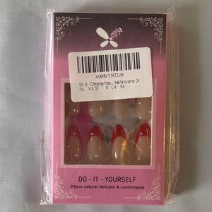 Red French Tip Press-On Nails